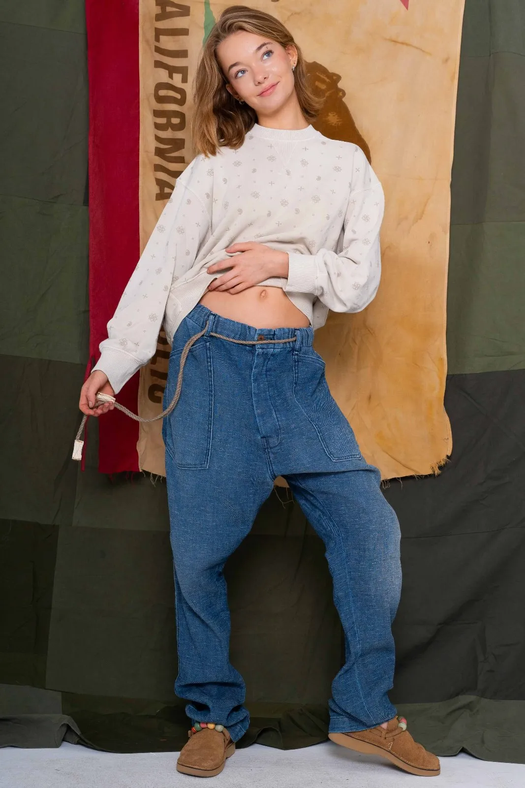 P38 Denim Linen Green Cast Sunfaded