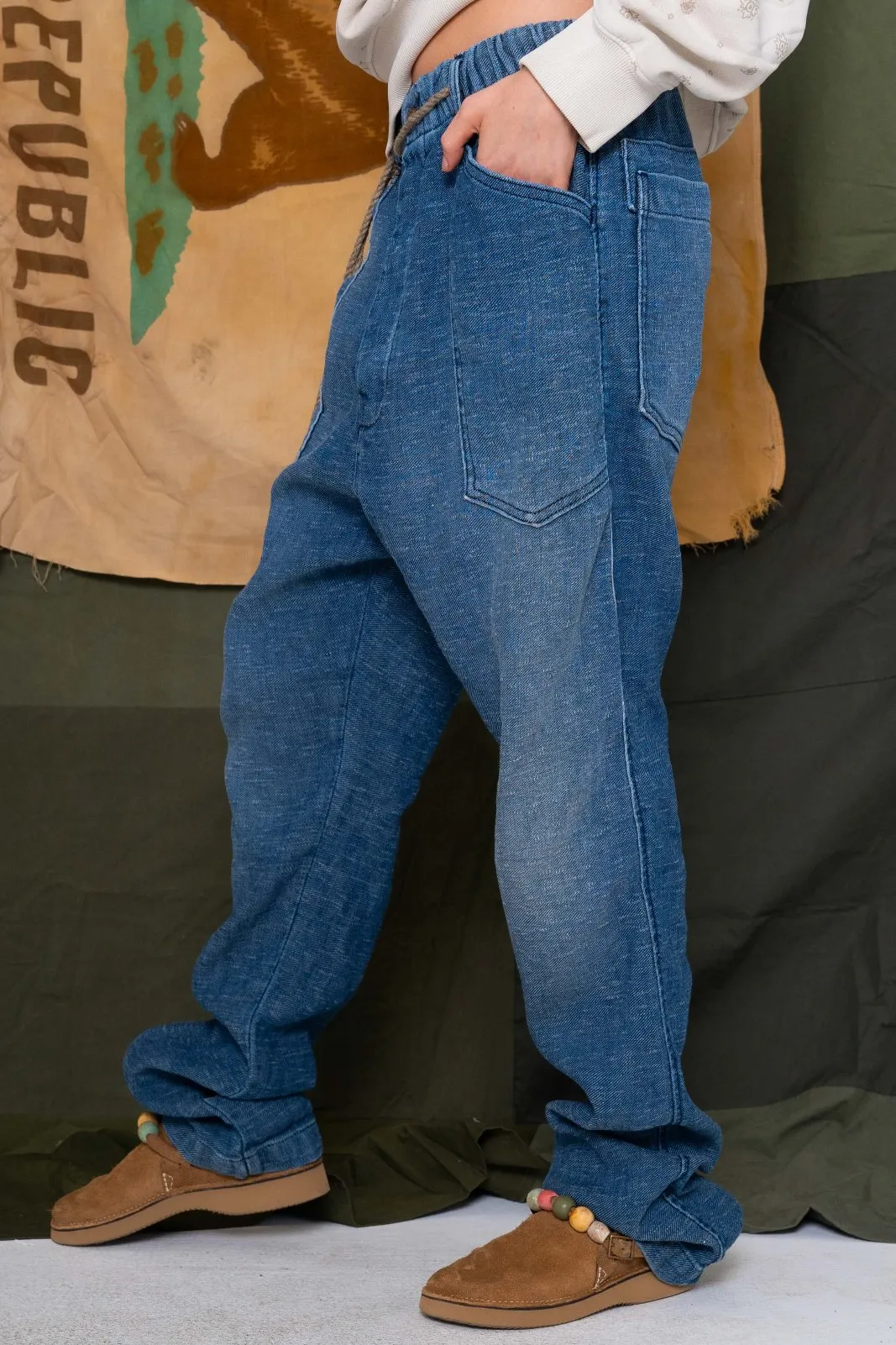 P38 Denim Linen Green Cast Sunfaded
