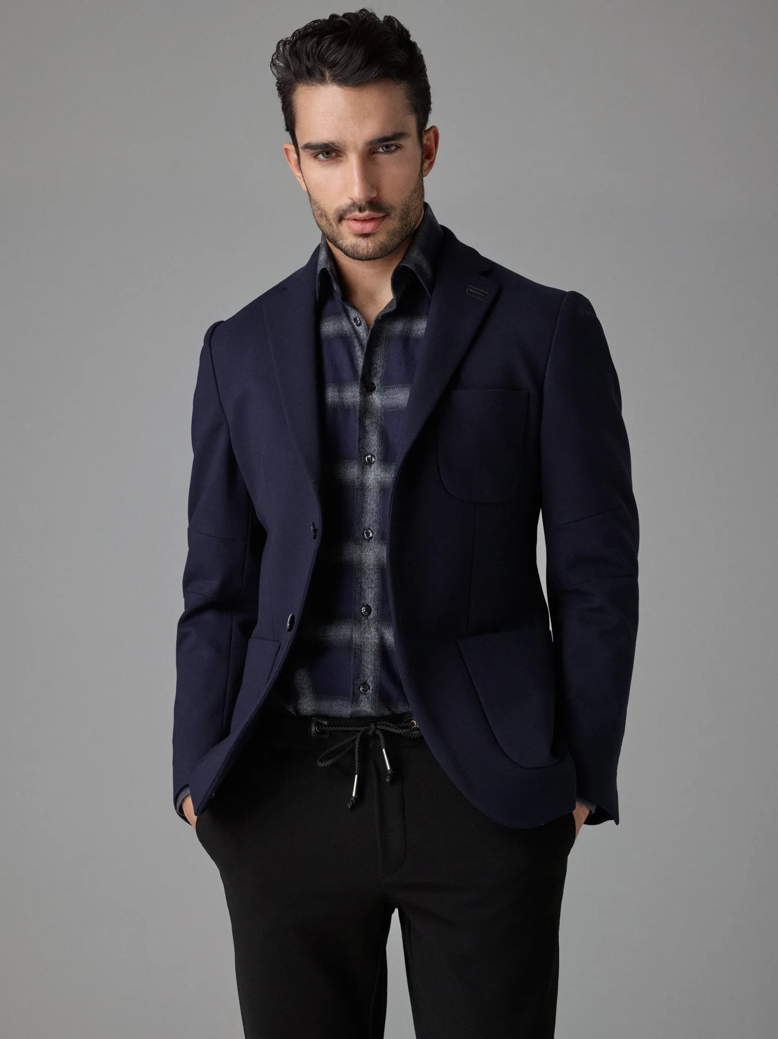 Parker Cotton Blazer - Navy Blue