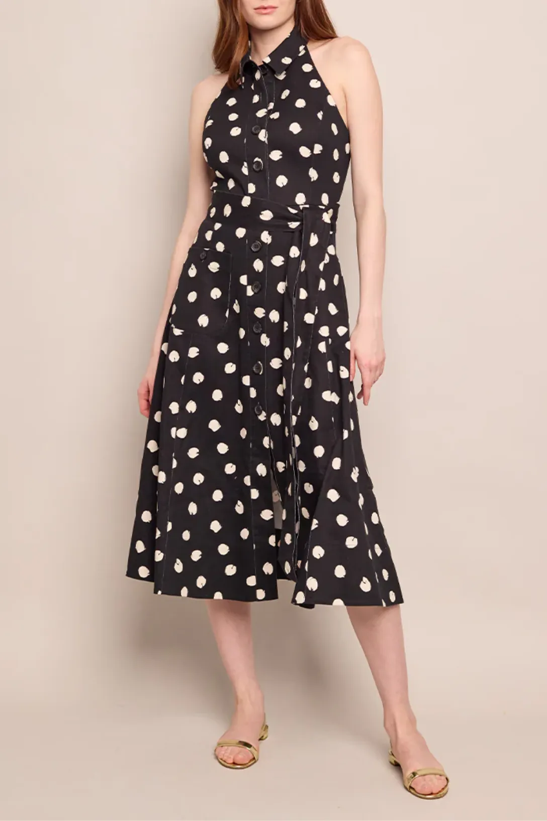 Parker Dress | Spot Black Egret