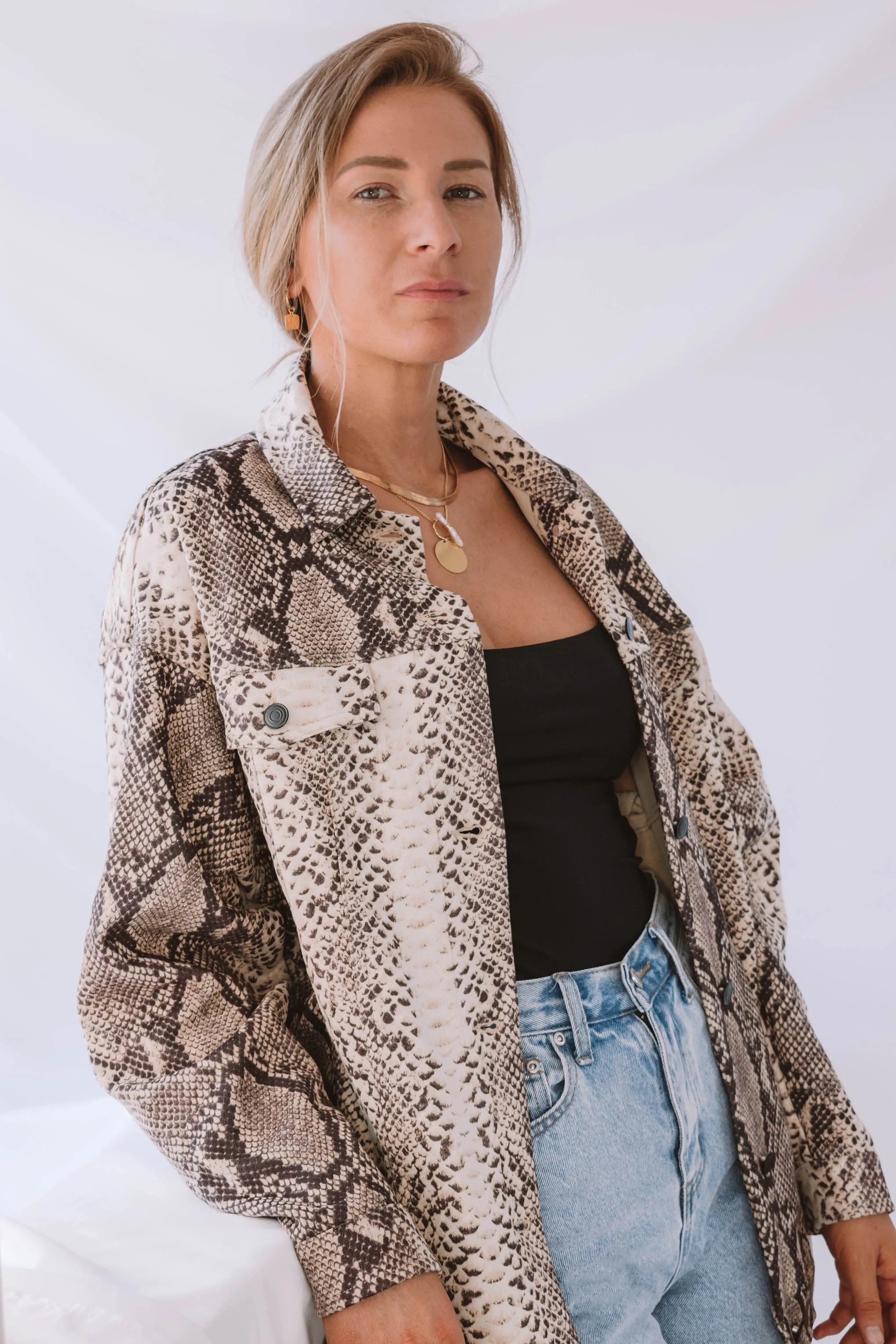 Parsons Snake Print Shacket