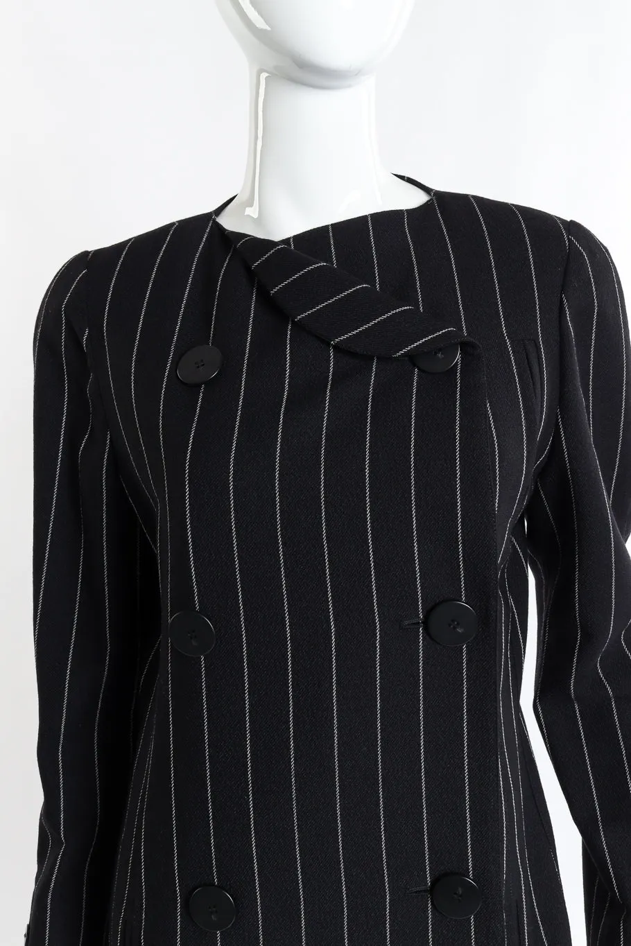 Pinstripe Double Breasted Blazer Dress
