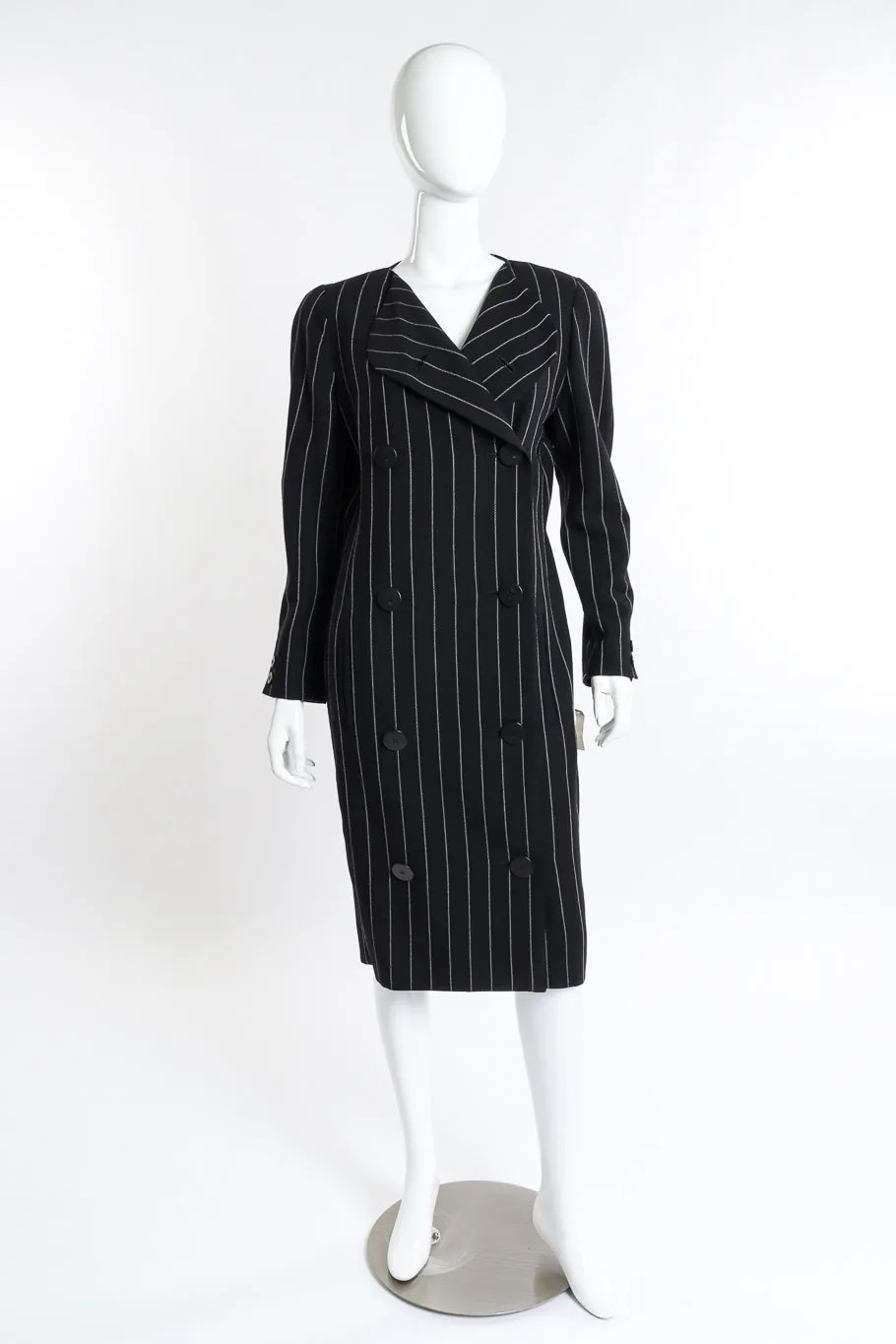 Pinstripe Double Breasted Blazer Dress