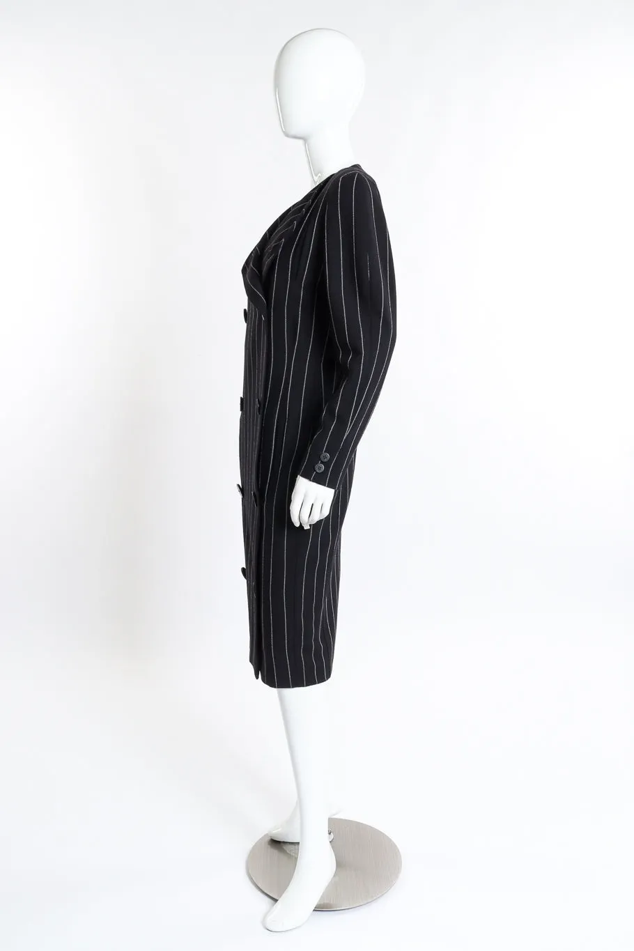 Pinstripe Double Breasted Blazer Dress