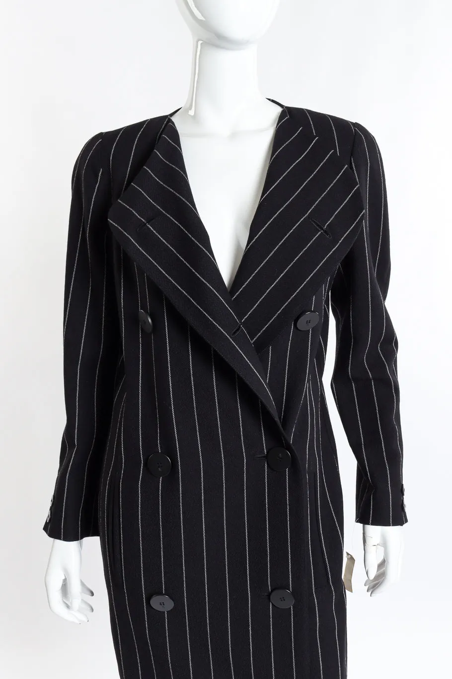 Pinstripe Double Breasted Blazer Dress