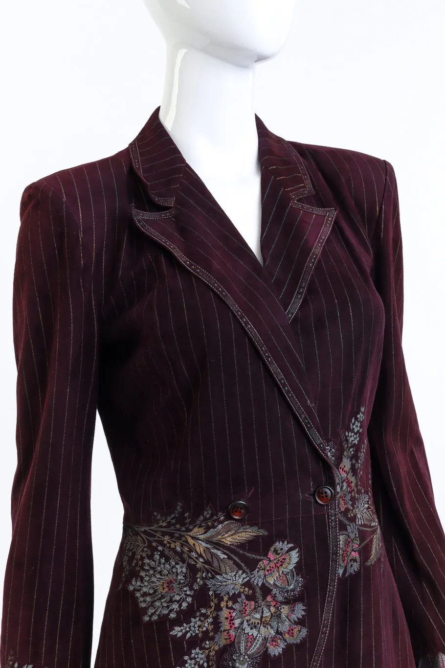 Pinstripe Suede Blazer