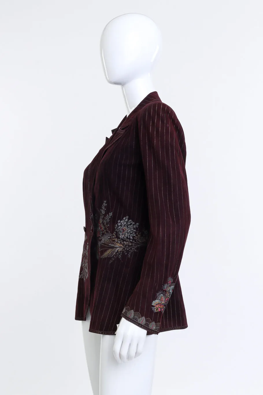 Pinstripe Suede Blazer
