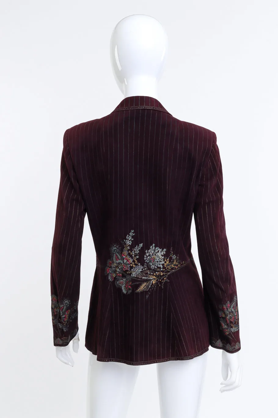 Pinstripe Suede Blazer