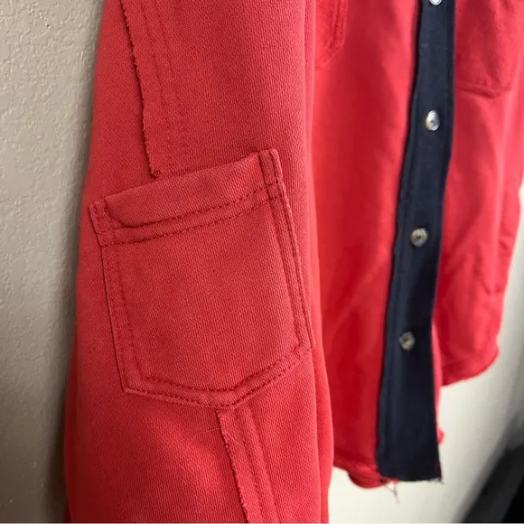 POL French Terry Oversized Button Up Shacket