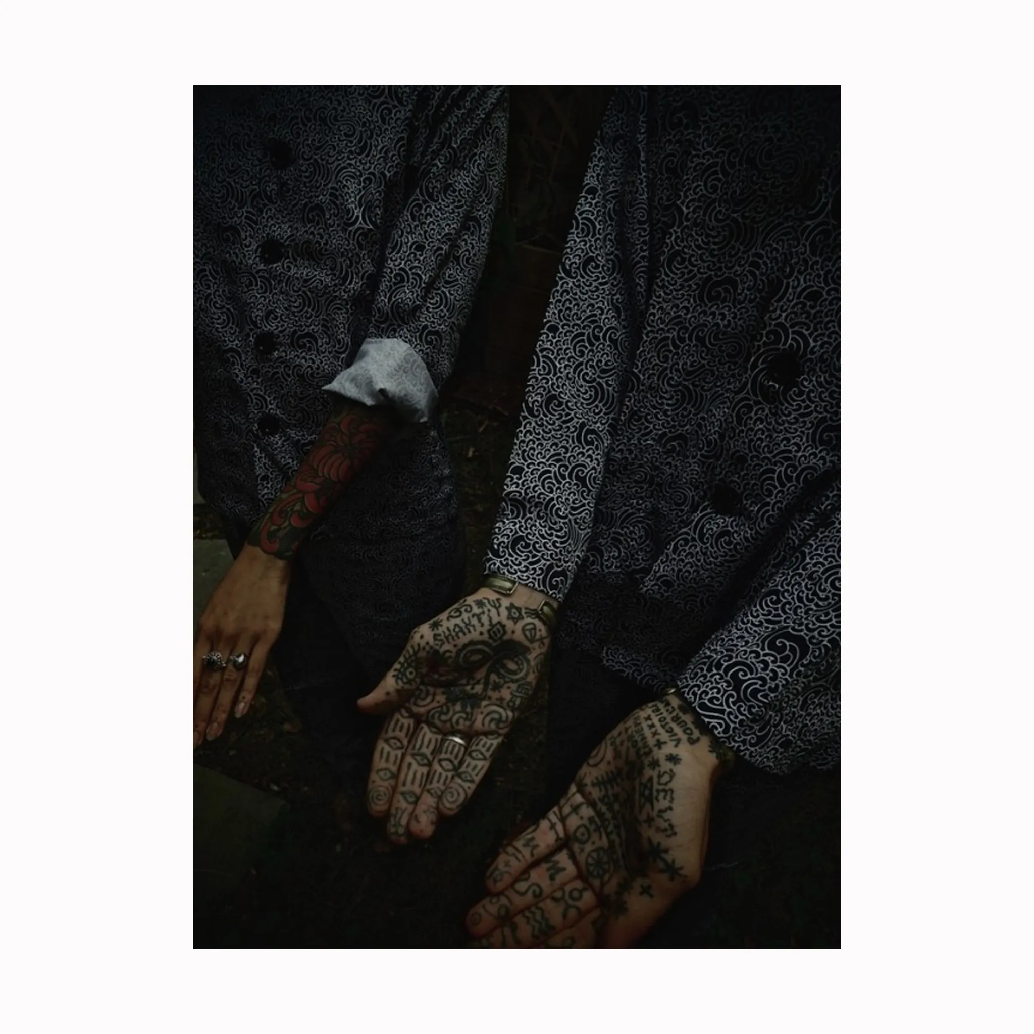 "GUY LE TATOOER X LOCO MOSQUITO" ALLOVER BLACK WAVES MENS SHIRT JACKET