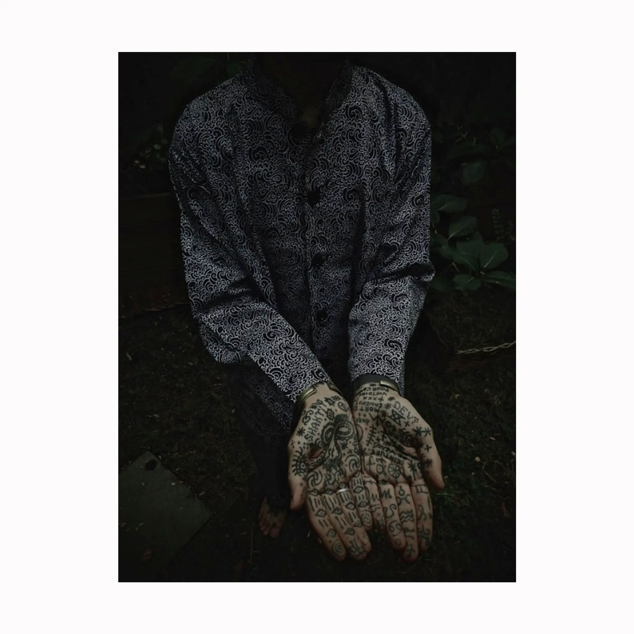 "GUY LE TATOOER X LOCO MOSQUITO" ALLOVER BLACK WAVES MENS SHIRT JACKET
