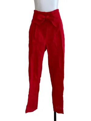 Red Plain Skinny Cut Pants