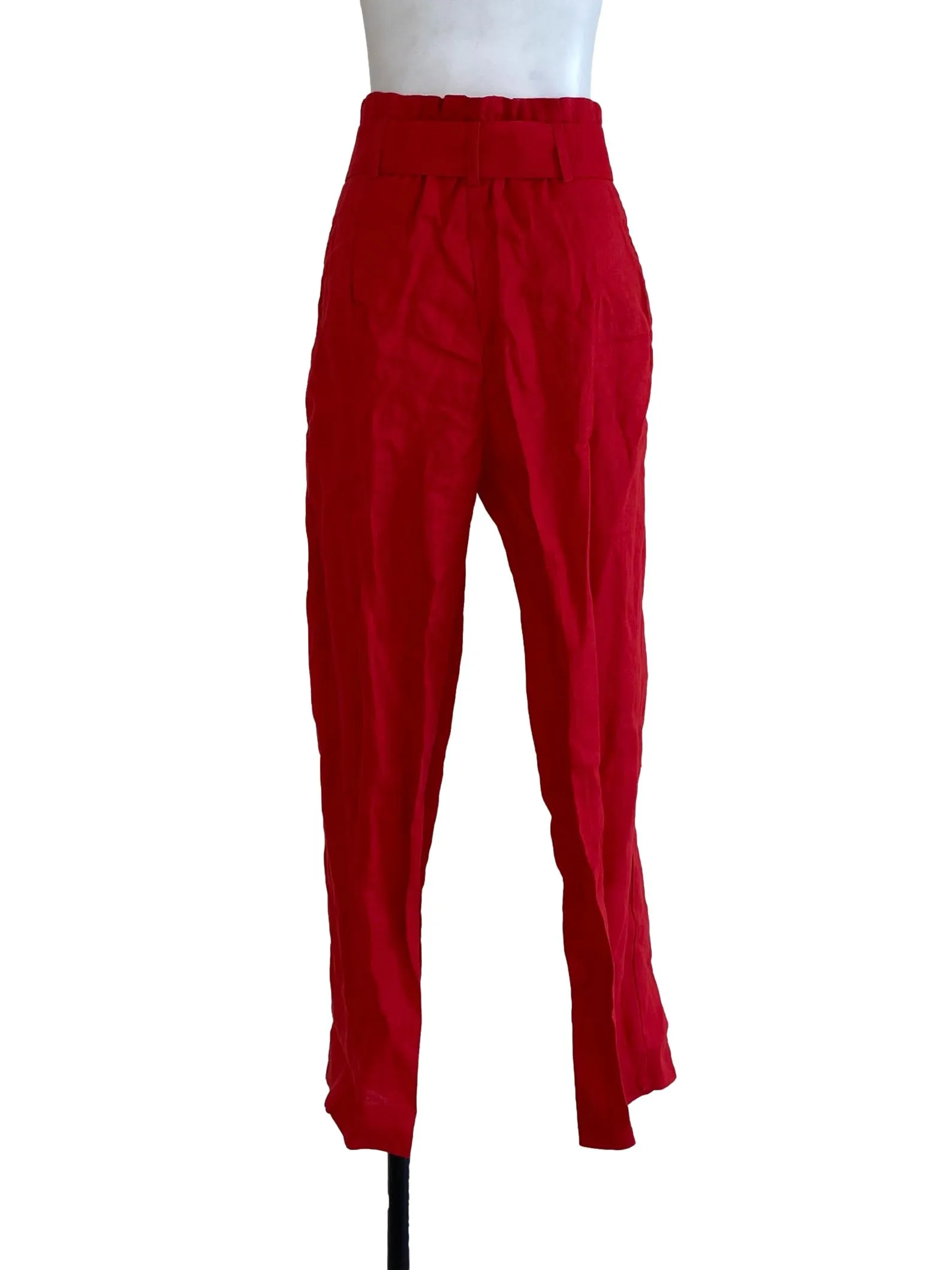 Red Plain Skinny Cut Pants