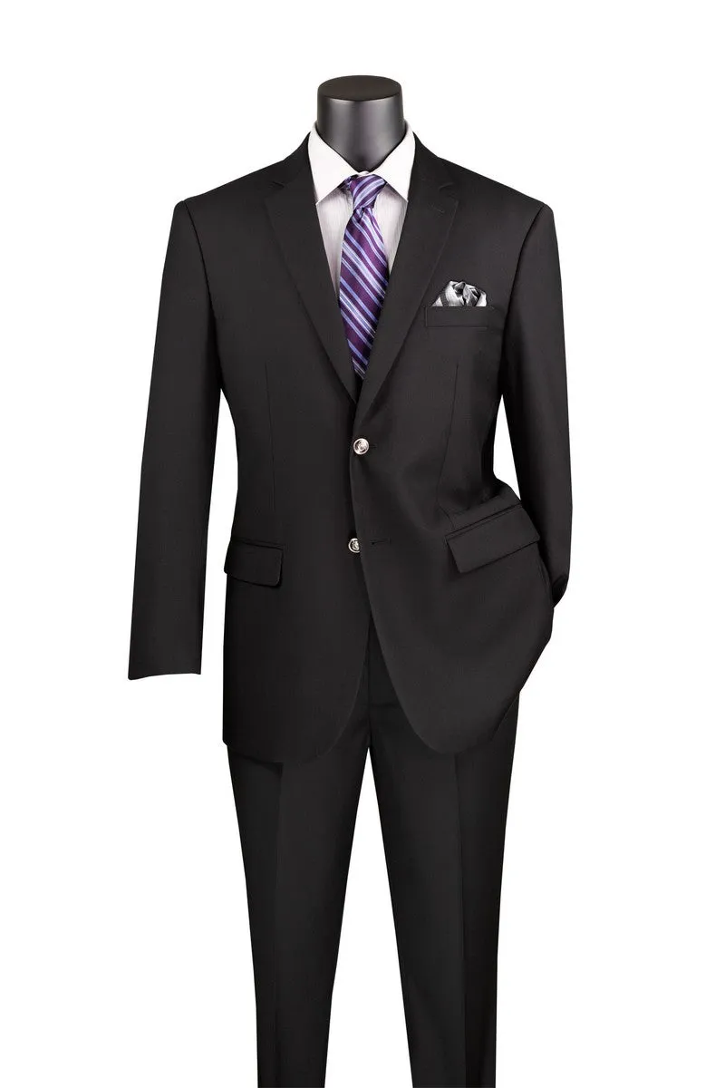Regular Fit 2 Button Blazer (Black) B-TR