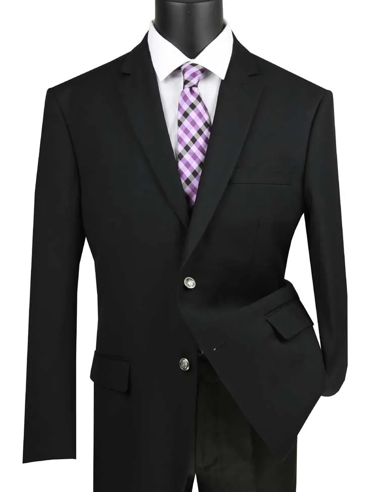 Regular Fit 2 Button Blazer (Black) B-TR