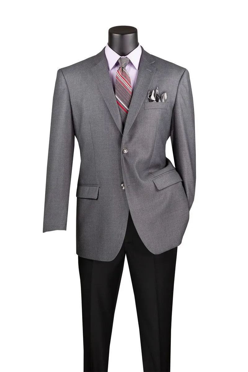 Regular Fit 2 Button Blazer (Medium Gray) B-TR