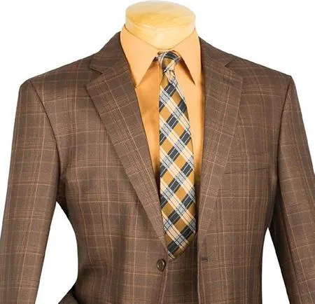Regular Fit 3 Piece Suit (Chestnut) V2RW-7