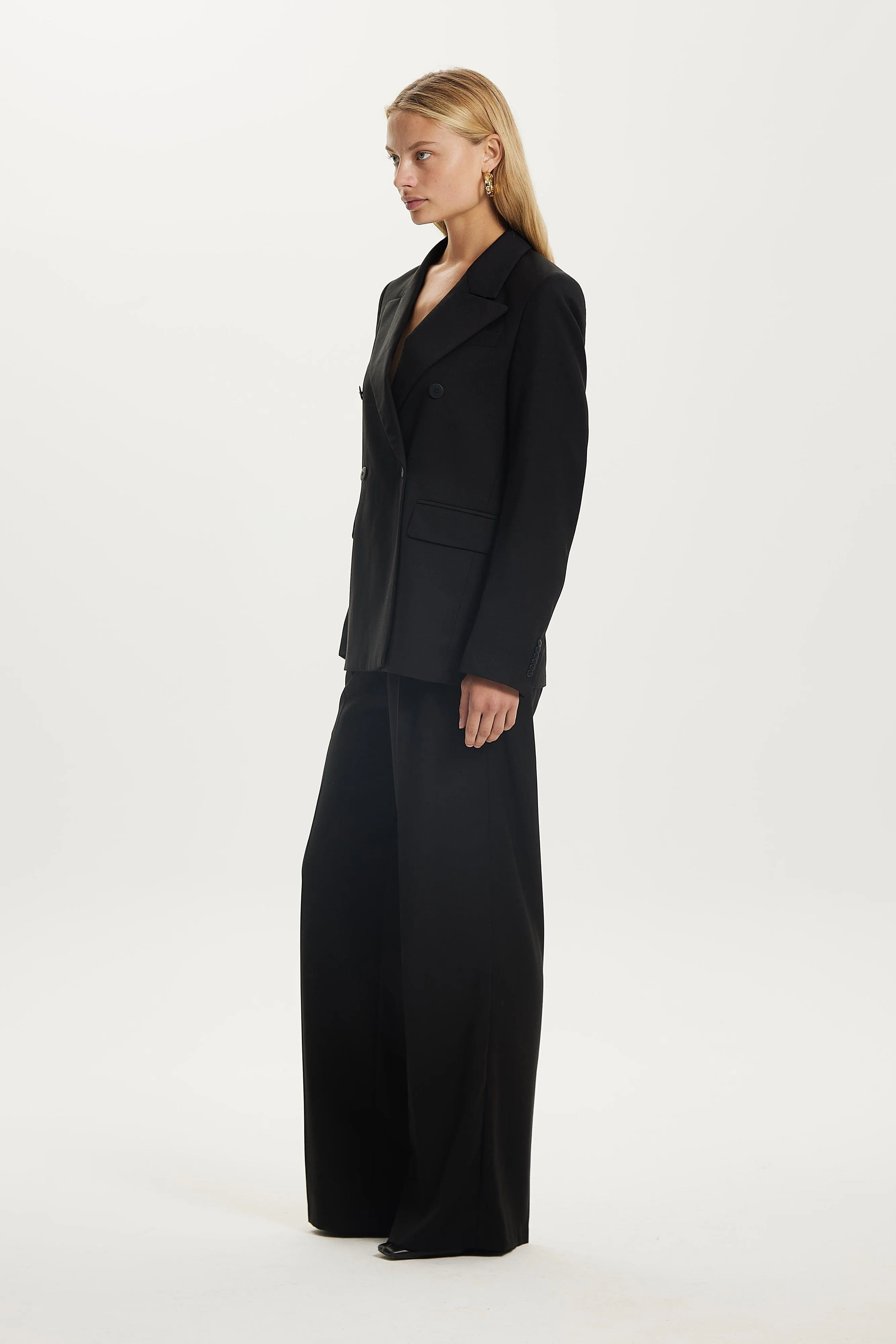 RESOLUTE DOUBLE BREASTED BLAZER | BLACK