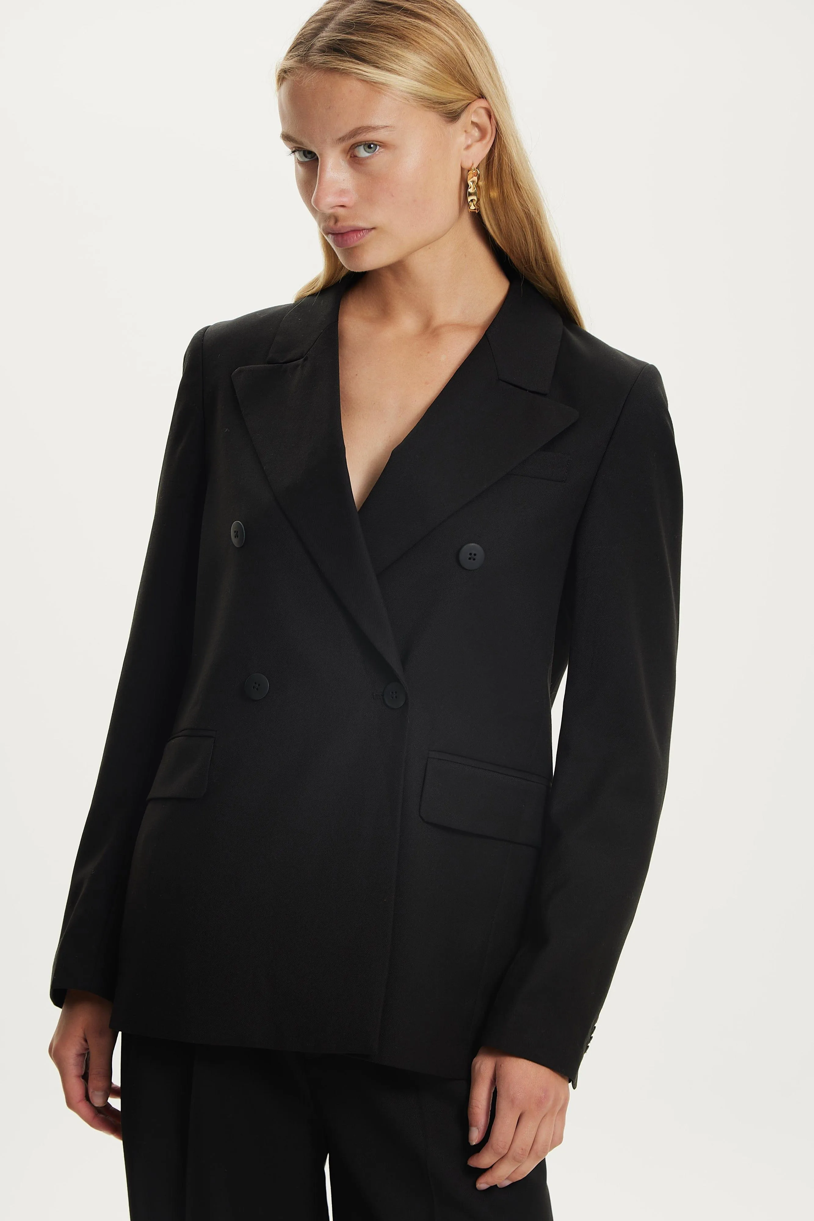 RESOLUTE DOUBLE BREASTED BLAZER | BLACK