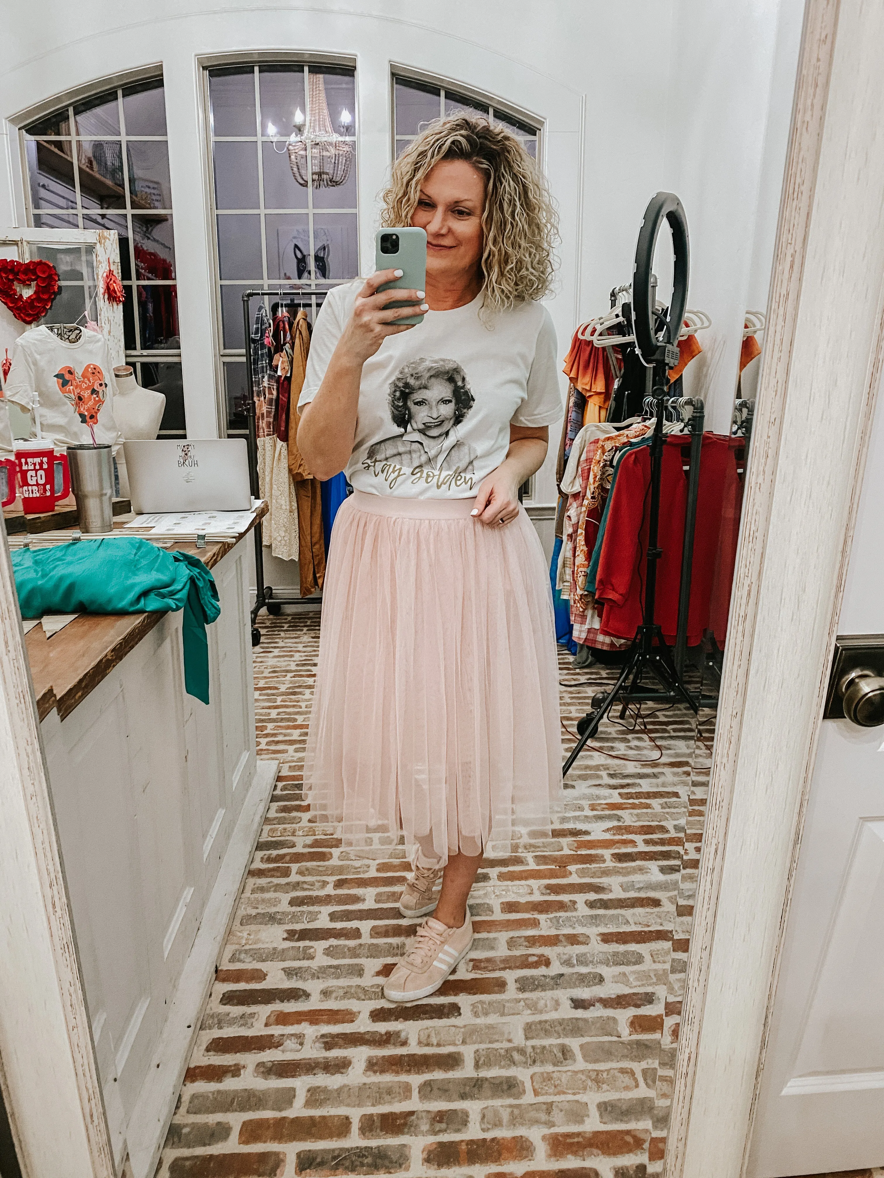 Rose Mesh Midi Skirt