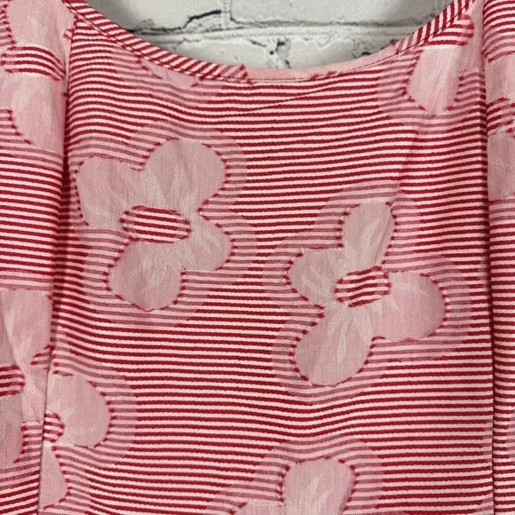 Self Contrast Penelope Smocked Midi Dress Women Size L Red Daisy Clip Sleeveless