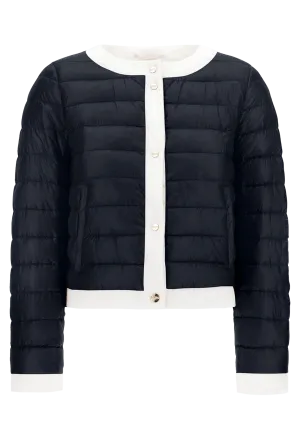 Short Nylon Jacket With Matte Trims