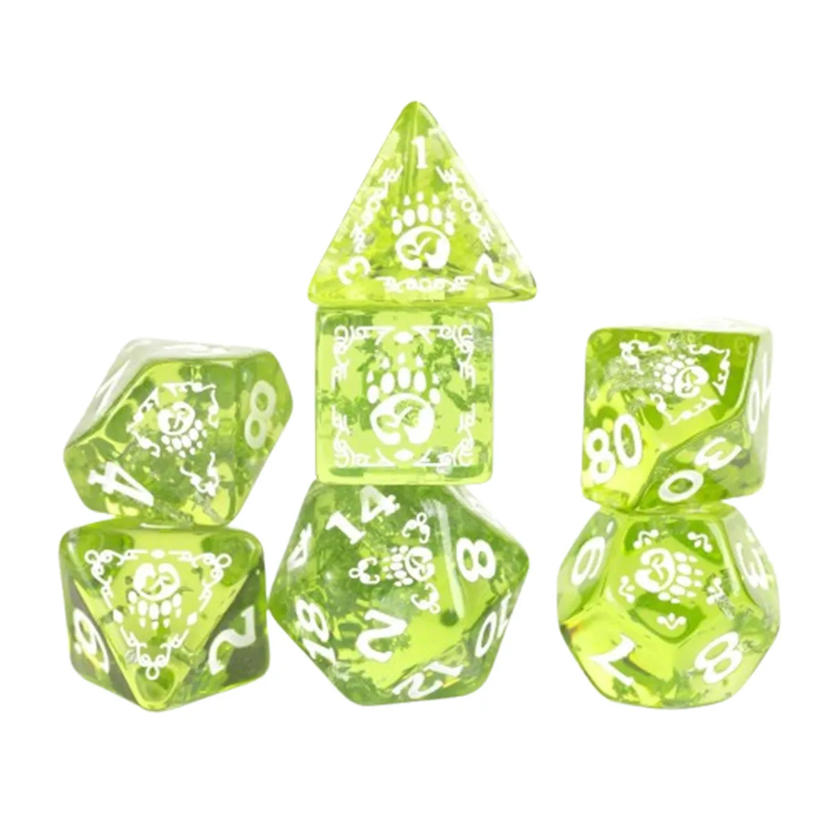 Sirius D&D Adventure Dice - Druid - Green