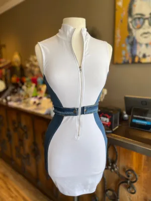 Sleeveless Jean Zipper Dress