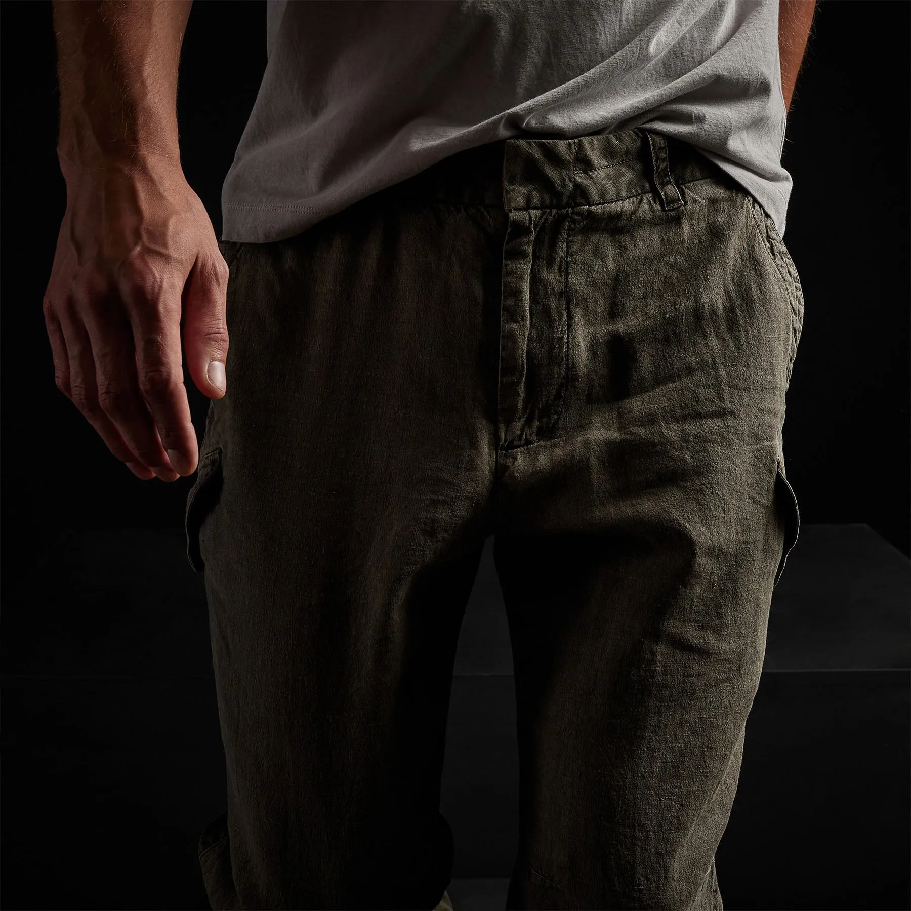 Slub Linen Cargo Pant - Platoon Pigment