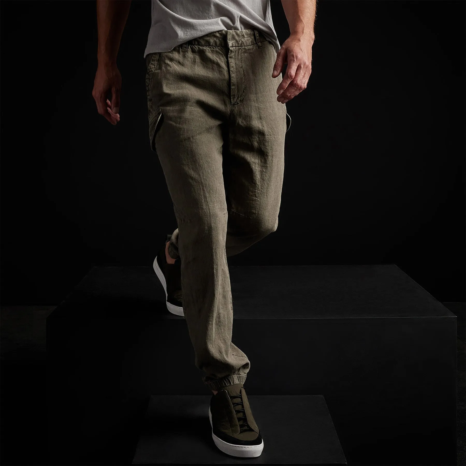 Slub Linen Cargo Pant - Platoon Pigment