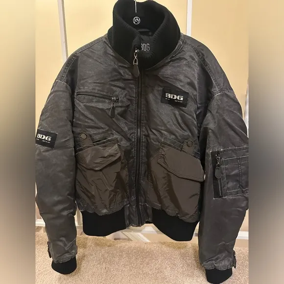 SMALL Women’s BDG Spliced Bomber Jacket in Black