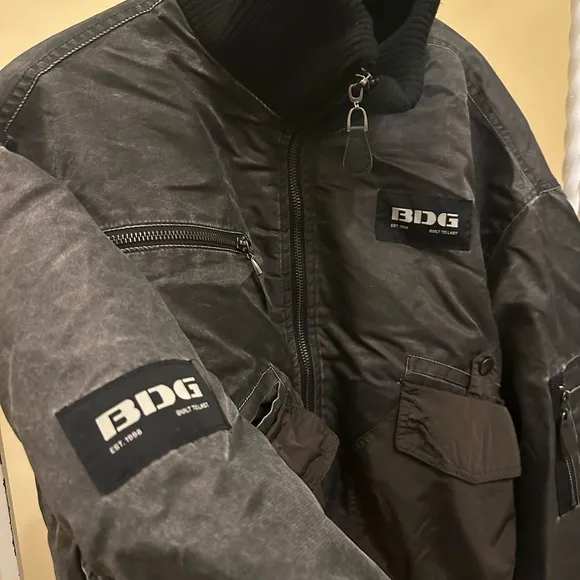 SMALL Women’s BDG Spliced Bomber Jacket in Black