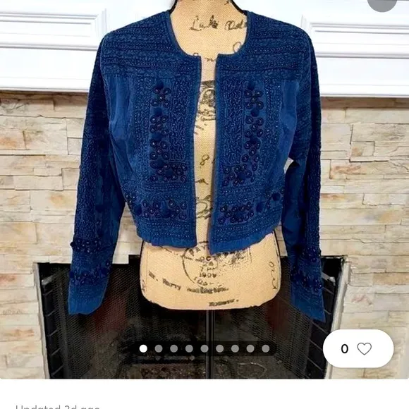 Soft surroundings light denim cropped bolero jacket
