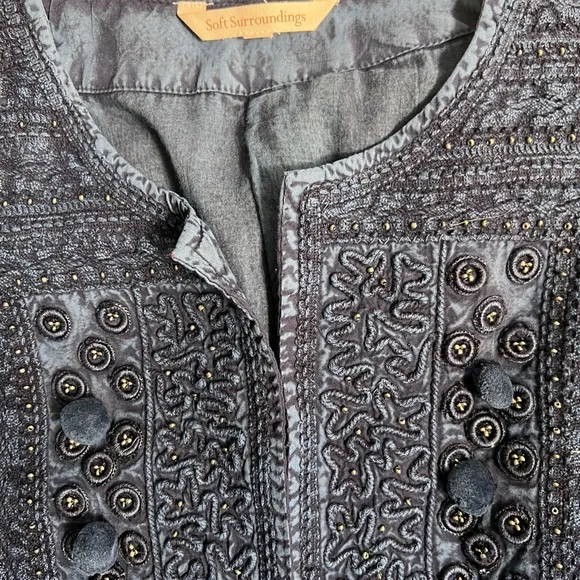 Soft surroundings light denim cropped bolero jacket