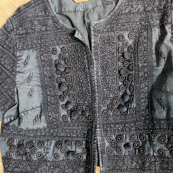 Soft surroundings light denim cropped bolero jacket