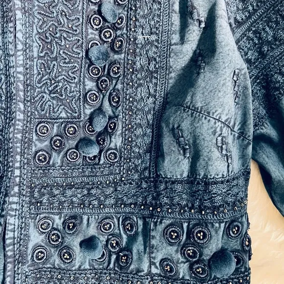 Soft surroundings light denim cropped bolero jacket