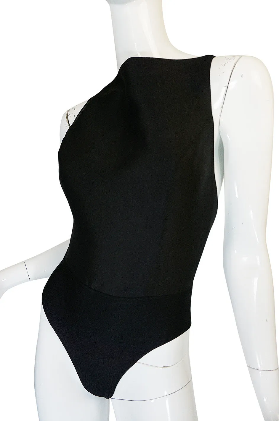 S/S 1992 Claude Montana Net Inset Bodysuit & Skirt Dress