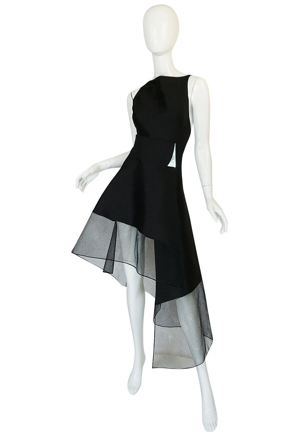 S/S 1992 Claude Montana Net Inset Bodysuit & Skirt Dress