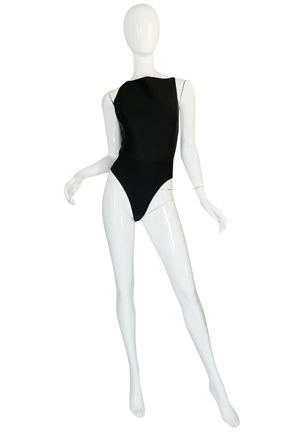 S/S 1992 Claude Montana Net Inset Bodysuit & Skirt Dress