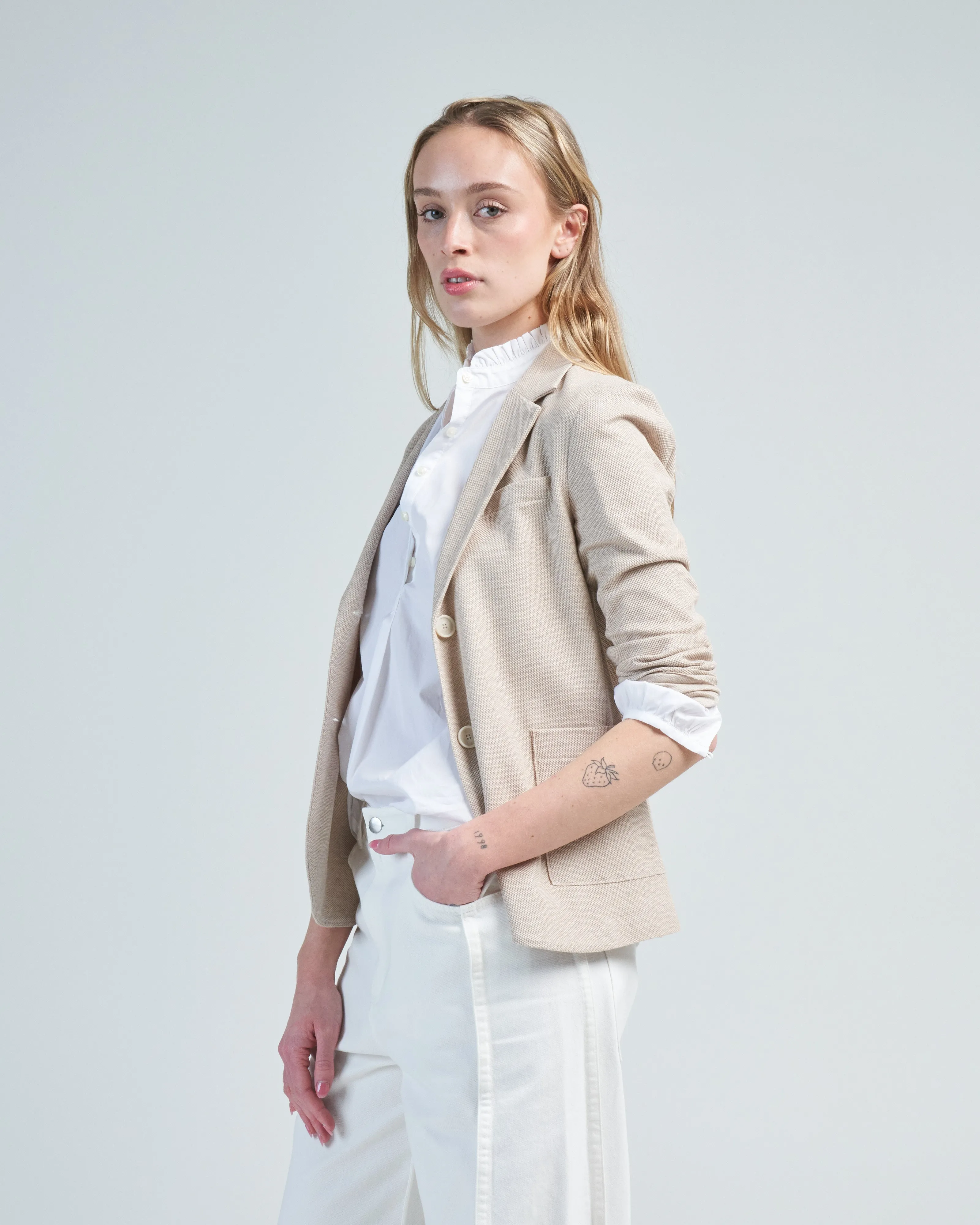 stand up collar blazer