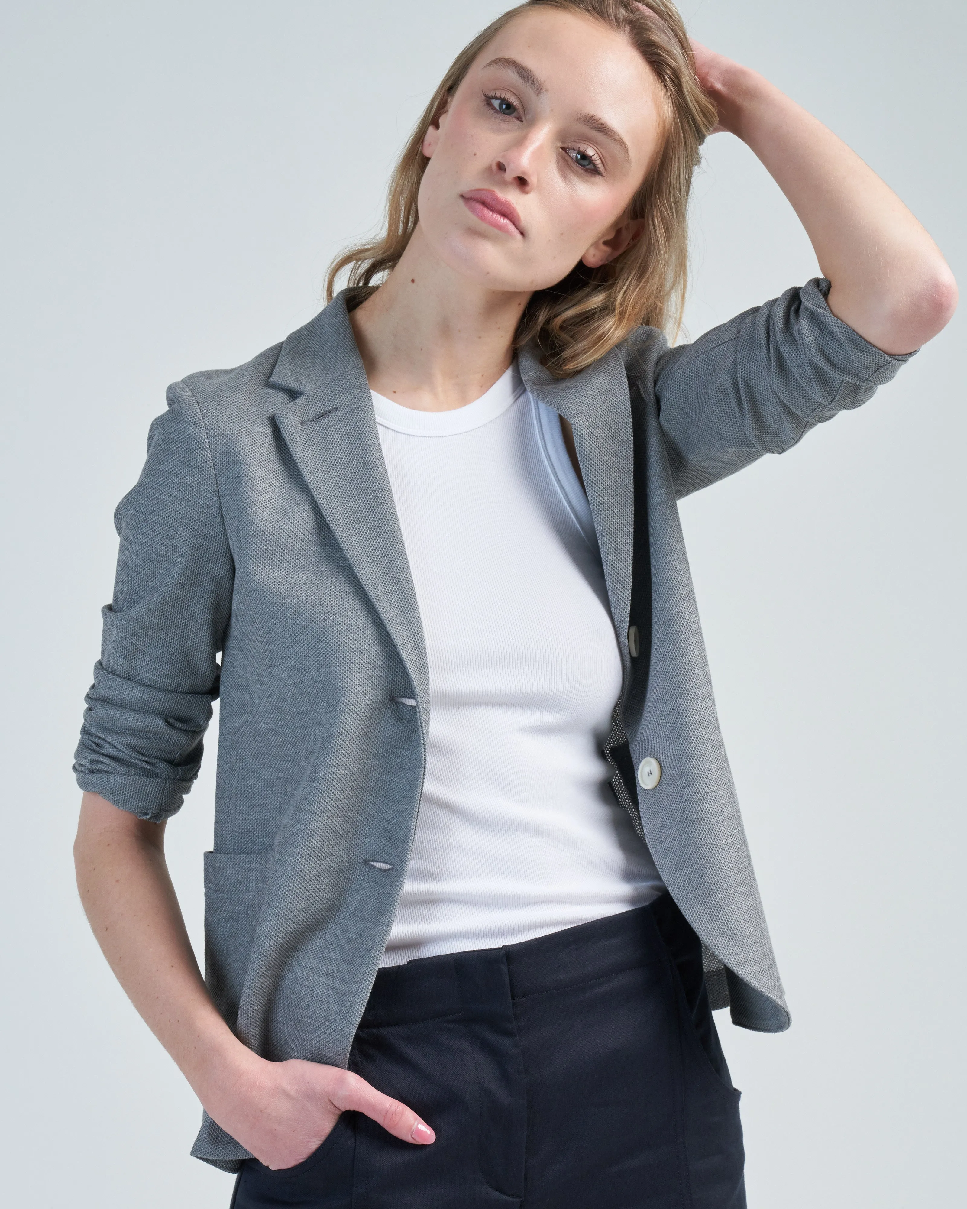 stand up collar blazer