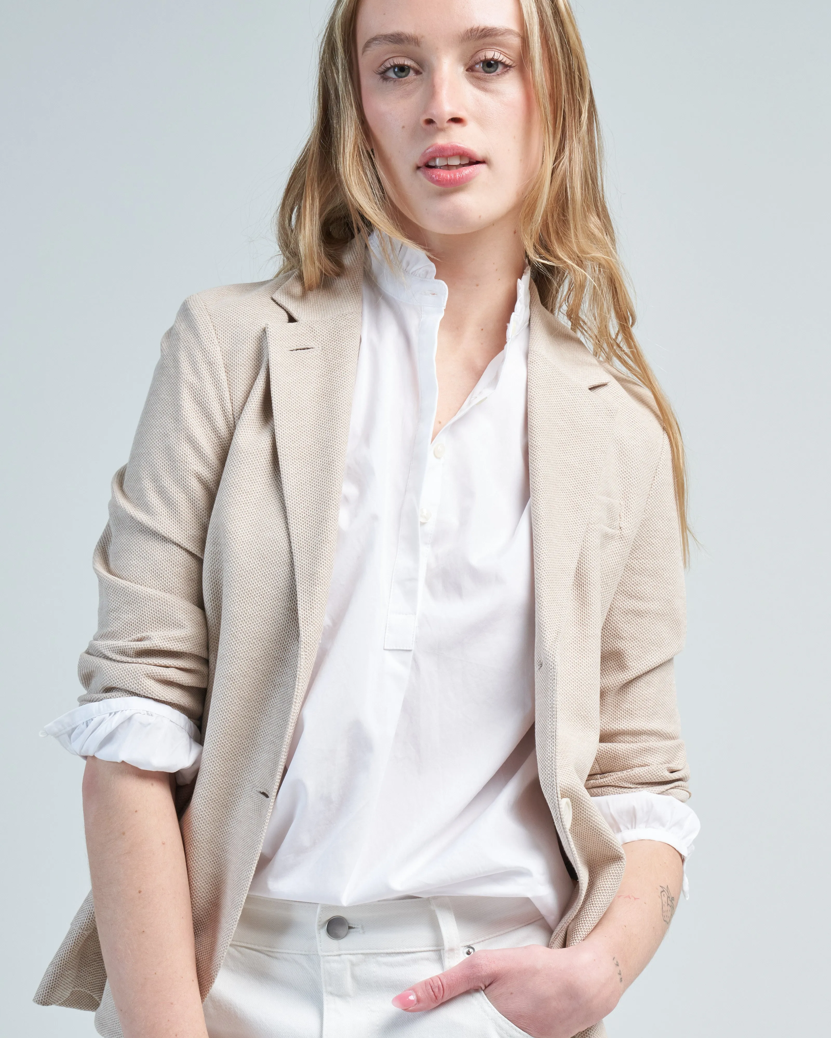 stand up collar blazer