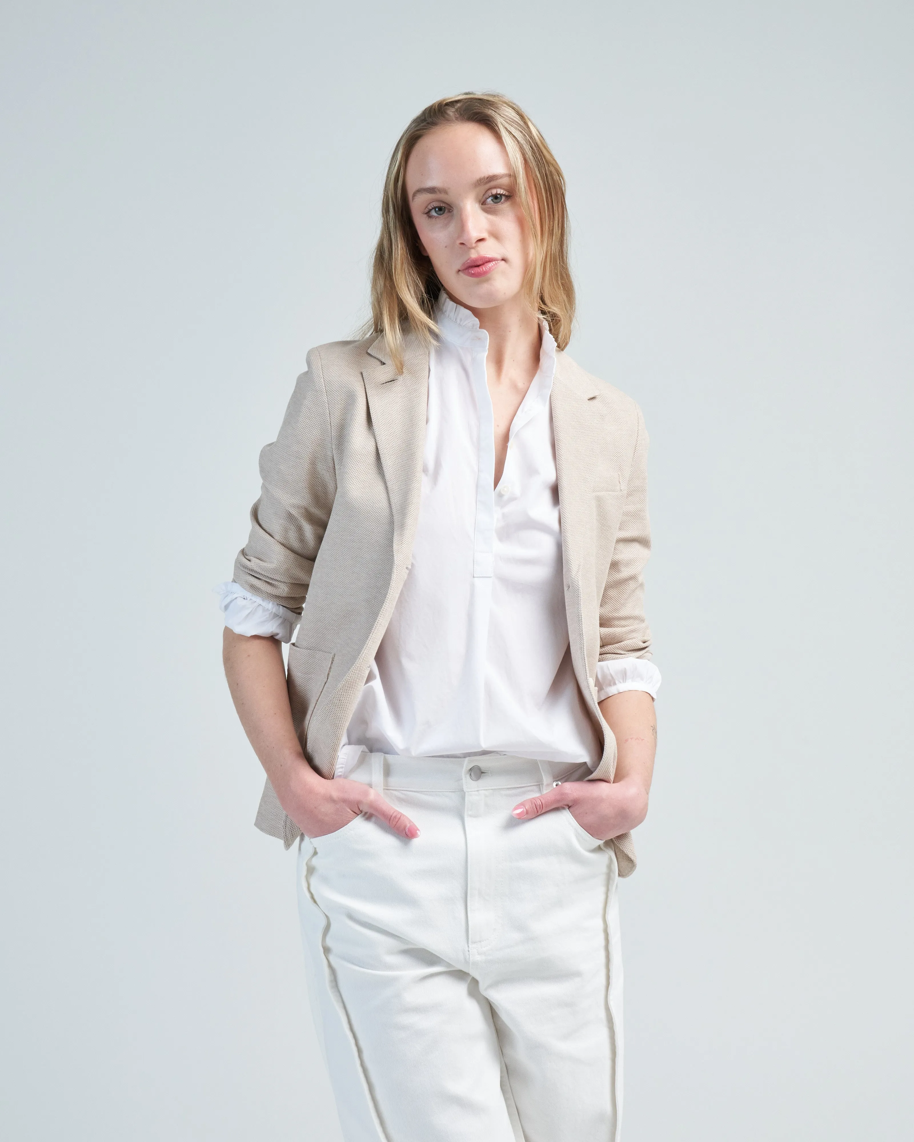 stand up collar blazer