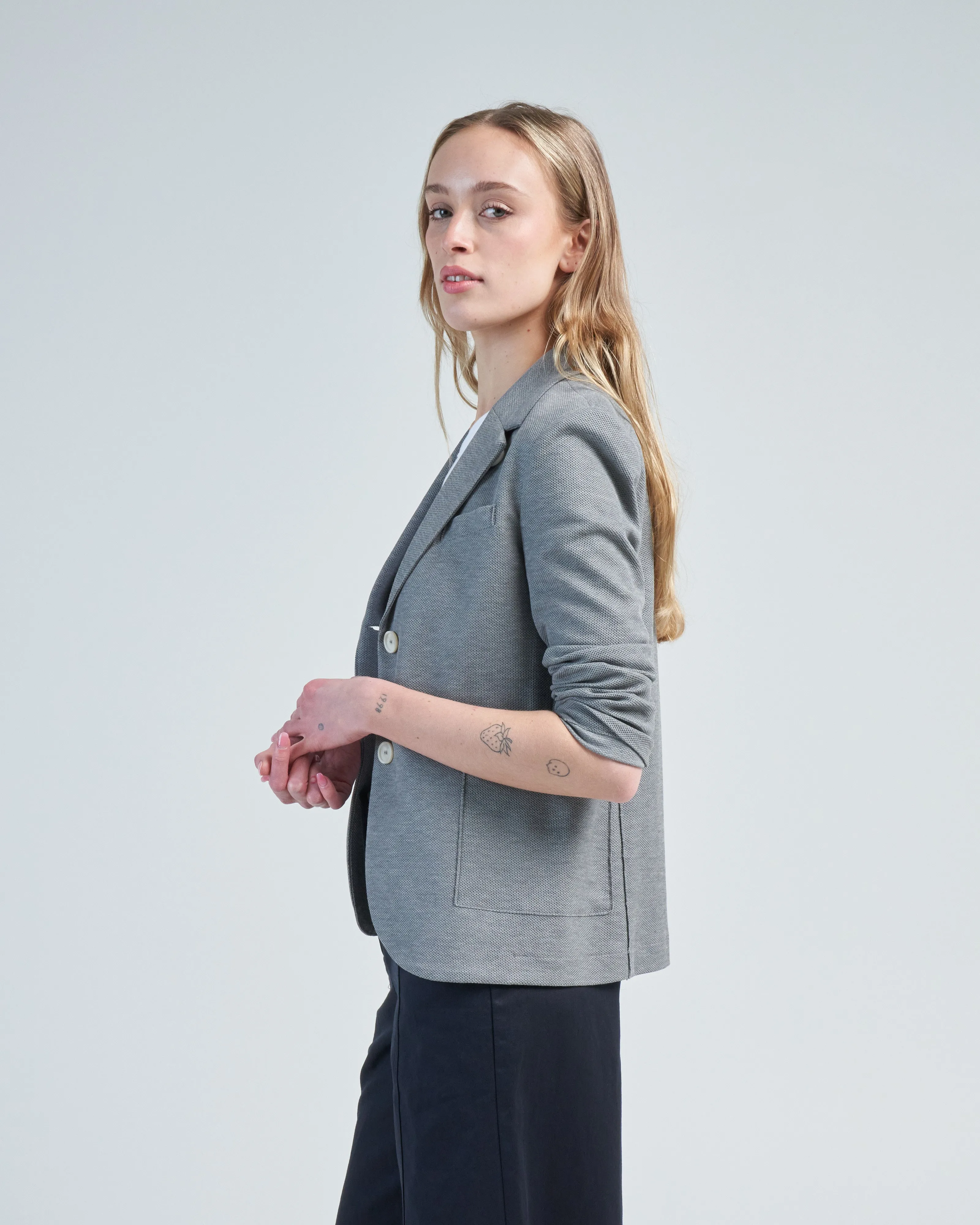 stand up collar blazer