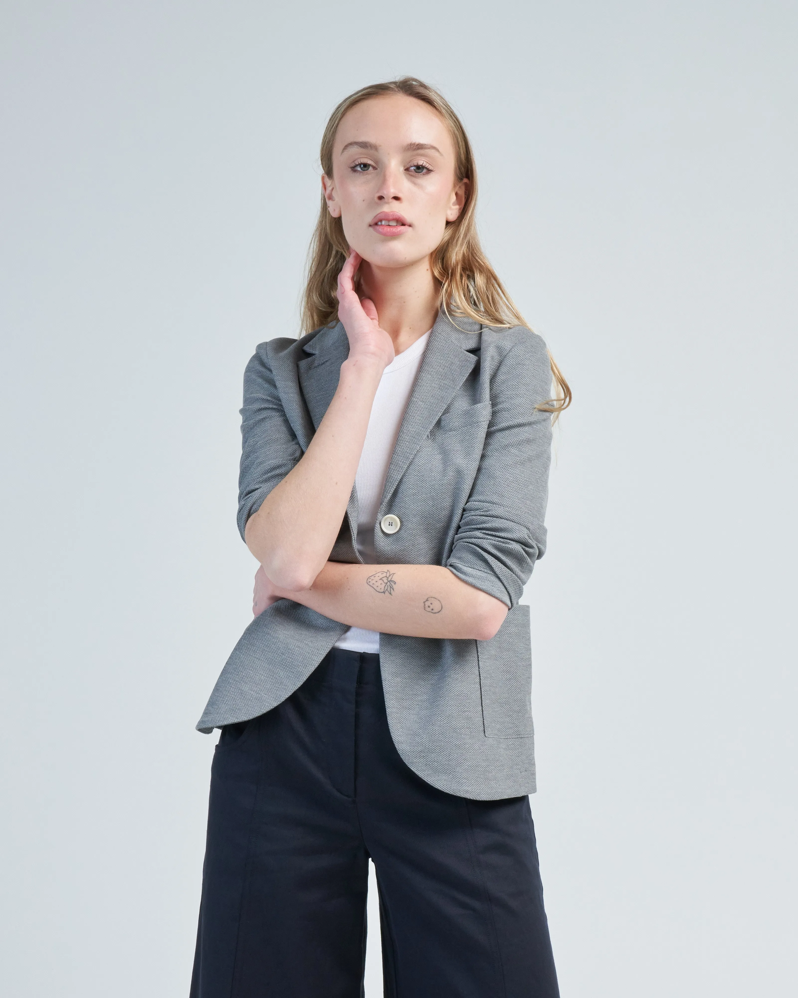 stand up collar blazer