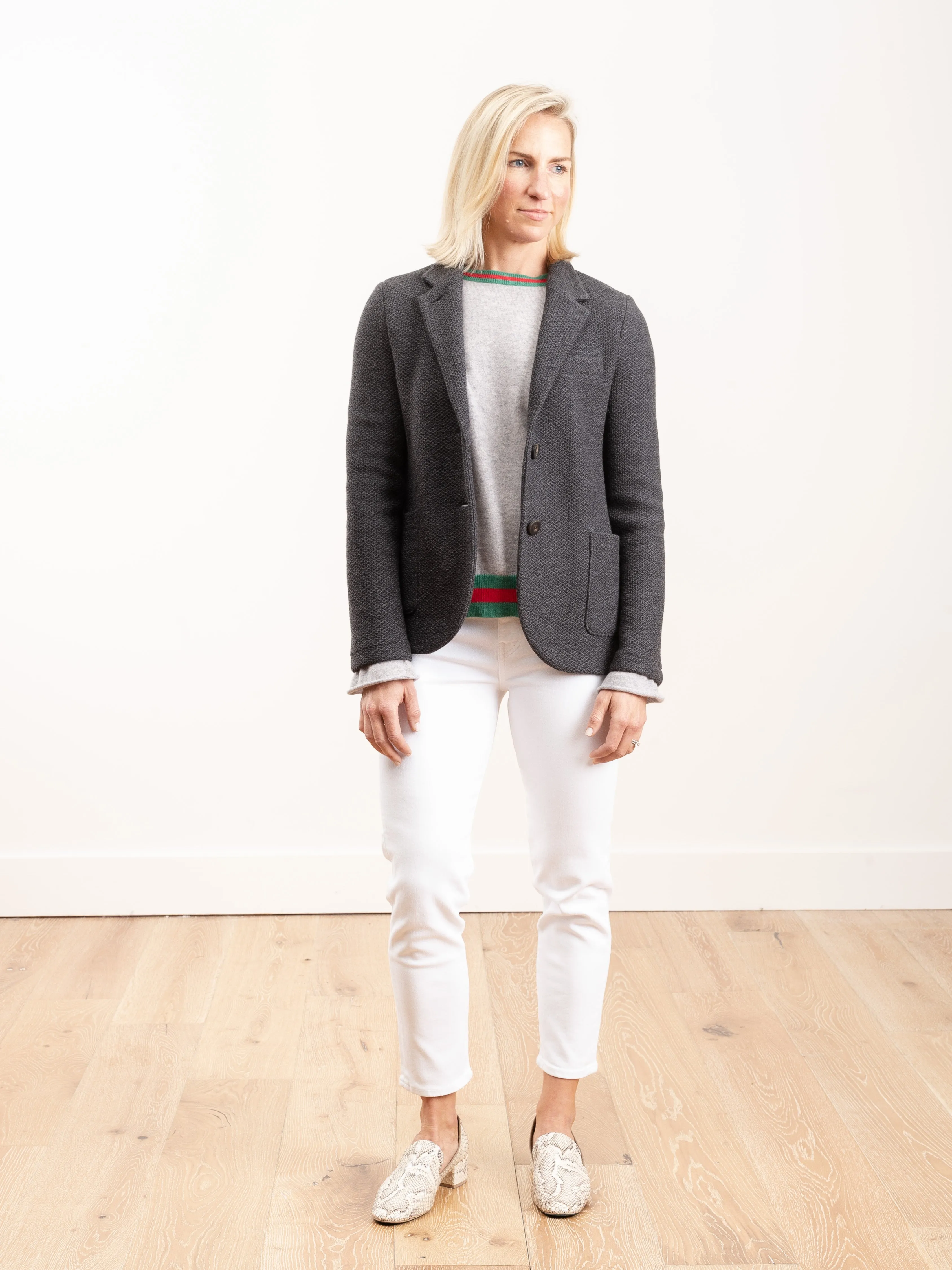 stand up collar boyfriend blazer