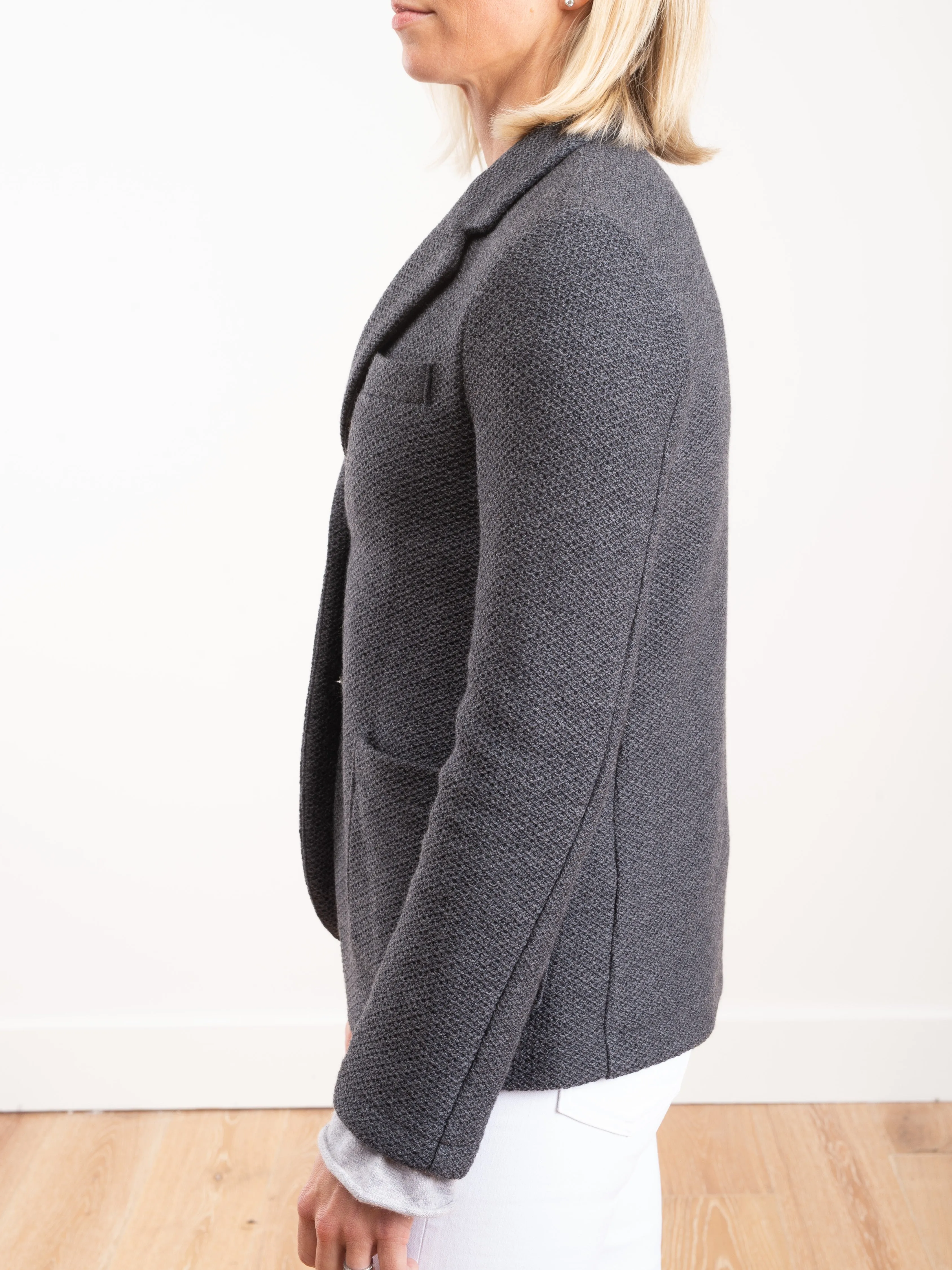 stand up collar boyfriend blazer