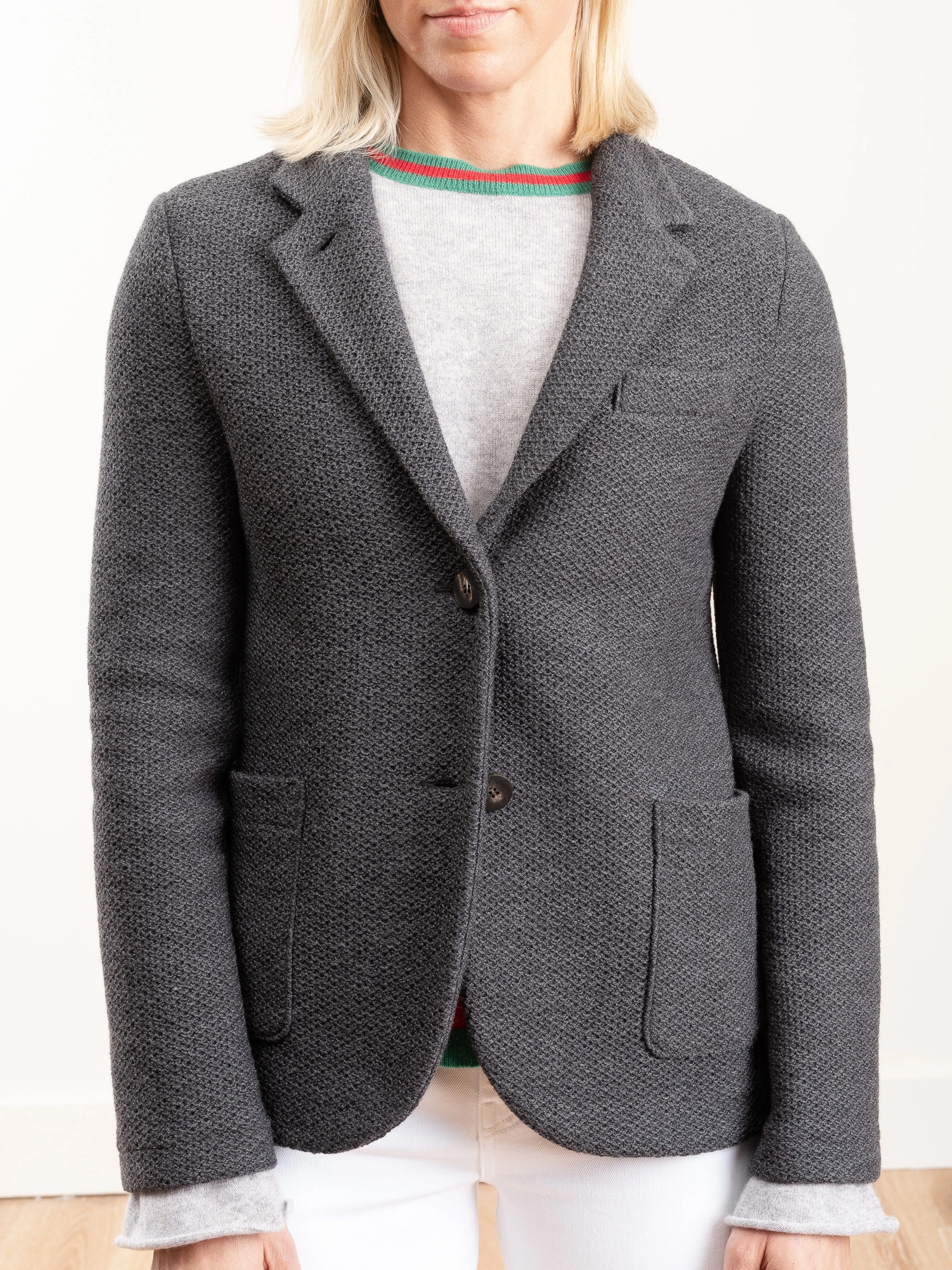 stand up collar boyfriend blazer