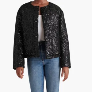 STEVE MADDEN SEQUIN BOMBER JACKET NWT