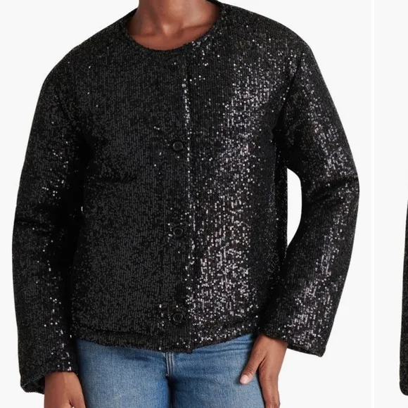 STEVE MADDEN SEQUIN BOMBER JACKET NWT